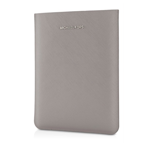 MICHAEL KORS Gray Saffiano Leather iPad Mini Padded Sleeve /Pouch /Case /Cover - Picture 6 of 8